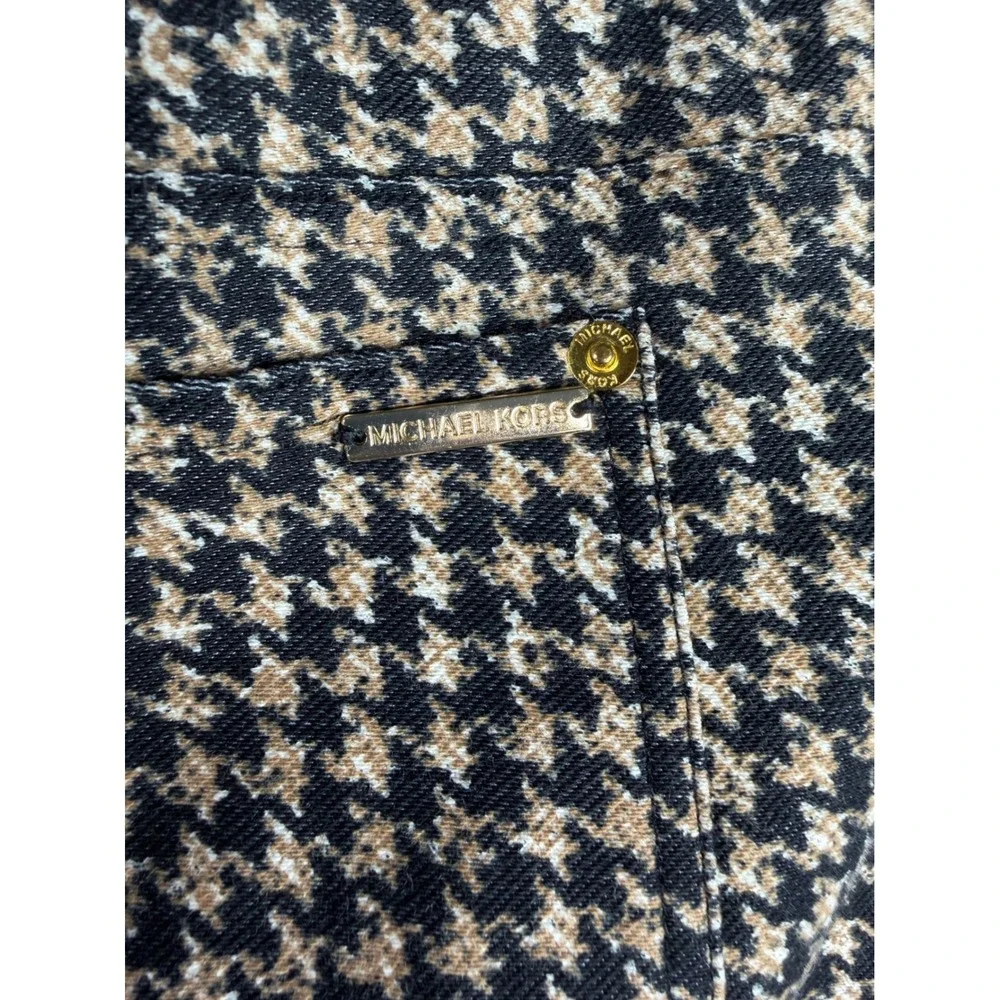 Michael Kors Women's Pull On Pants size‎ P/M Beige Black Houndstooth